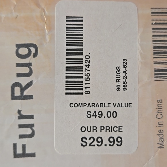 Faux Rabbit Fur 4'x6' Rug - Picture 5 of 5